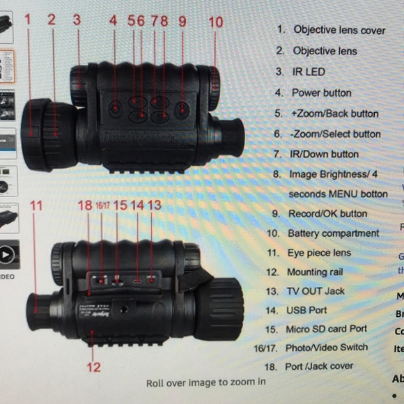 SOLD - HD Night Vision Monocular Bestguarder WG50 - Picture 8 of 9